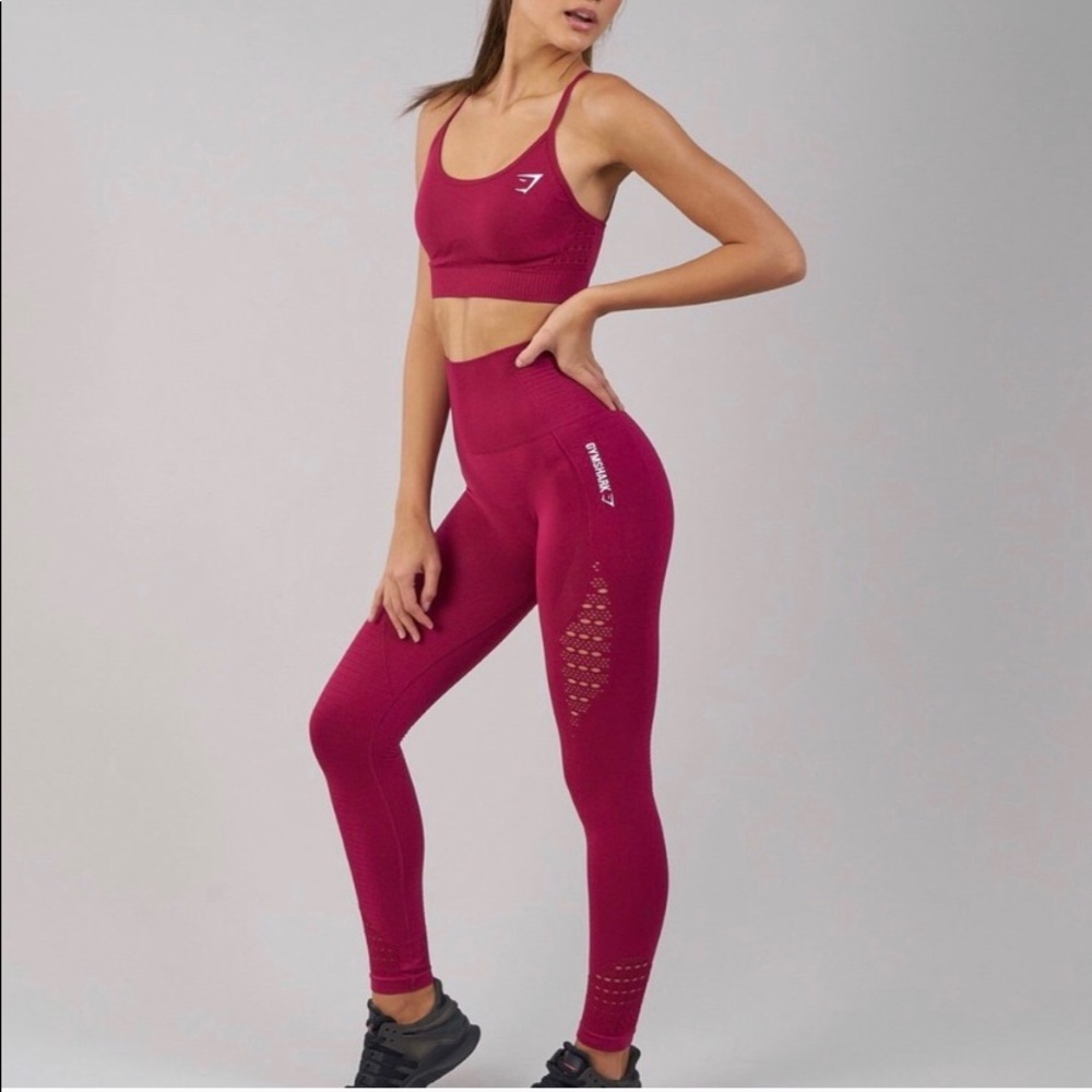 Red Gymshark Energy Seemless Set